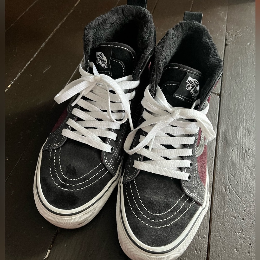 fuzzy high top vans